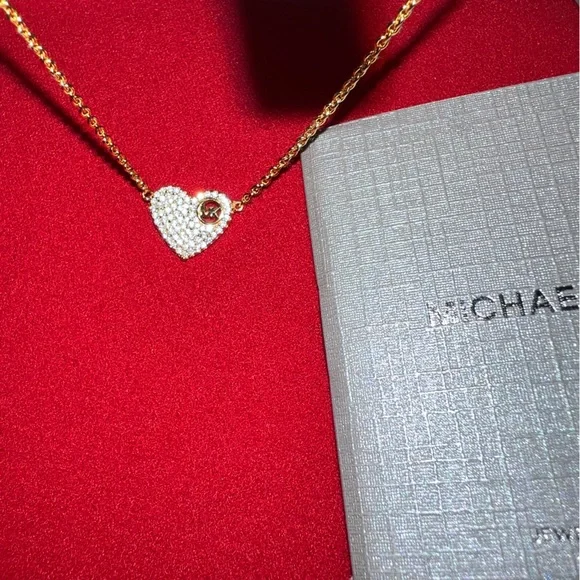 Michael kors sales red heart necklace